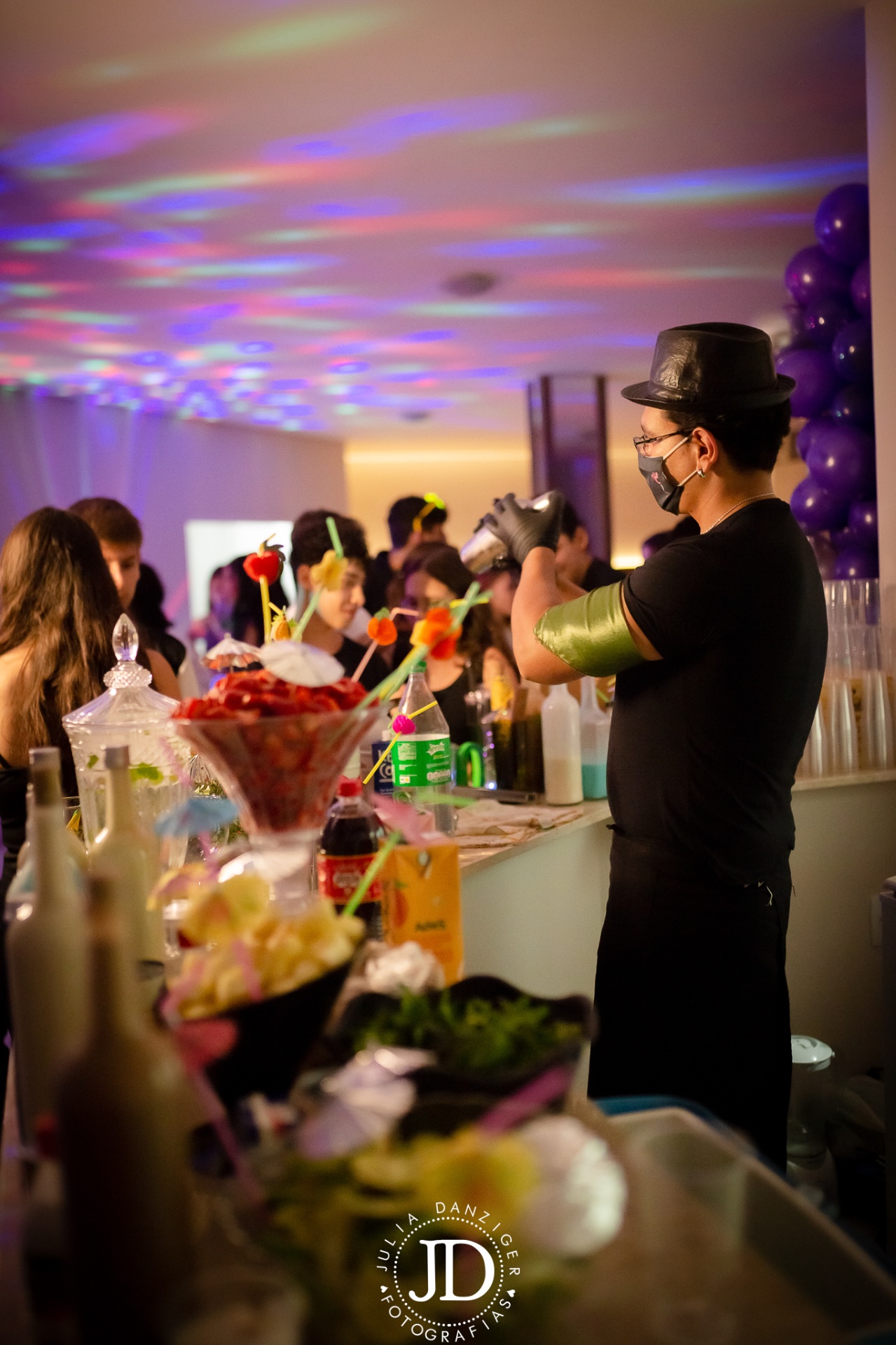 Bar montado durante a festa